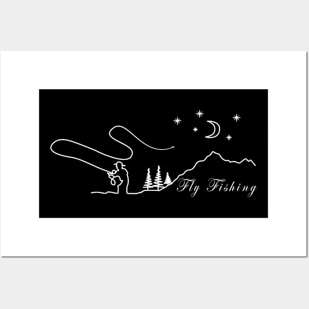 Fly Fishing by Night for all Fisher and Natur Lover Wall Art by Cedinho